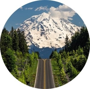 View of Mt. Rainier up Tehaleh Highway